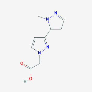 molecular formula C9H10N4O2 B13003168 2-(2'-Methyl-1H,2'H-[3,3'-bipyrazol]-1-yl)acetic acid 