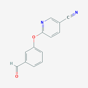 molecular formula C13H8N2O2 B13003199 6-(3-Formylphenoxy)nicotinonitrile 