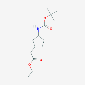 Ethyl 2-(3-(tert-butoxycarbonylamino)cyclopentyl)acetate