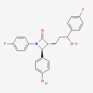 molecular formula C24H21F2NO3 B13003230 trans-1-(4-Fluorophenyl)-3-(3-(4-fluorophenyl)-3-hydroxypropyl)-4-(4-hydroxyphenyl)azetidin-2-one 