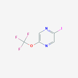 molecular formula C5H2F3IN2O B13003237 2-Iodo-5-(trifluoromethoxy)pyrazine 