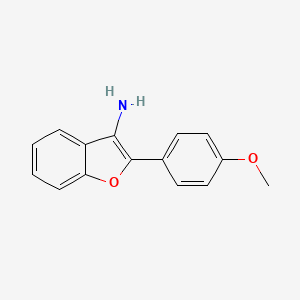 molecular formula C15H13NO2 B13003241 2-(4-Methoxyphenyl)benzofuran-3-amine 