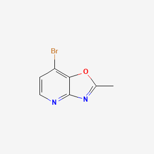 molecular formula C7H5BrN2O B13003294 7-Bromo-2-methyloxazolo[4,5-b]pyridine 