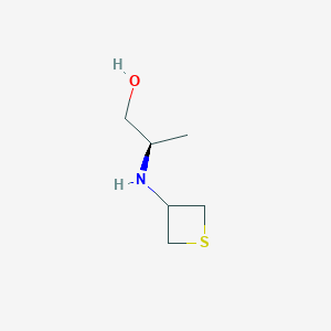 molecular formula C6H13NOS B13003295 (R)-2-(Thietan-3-ylamino)propan-1-ol 