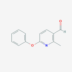 molecular formula C13H11NO2 B13003308 2-Methyl-6-phenoxynicotinaldehyde 