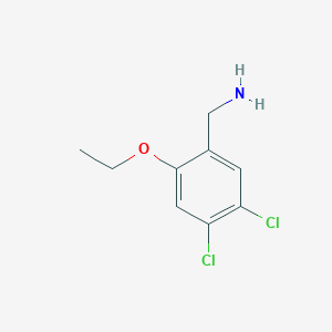 molecular formula C9H11Cl2NO B13003334 (4,5-Dichloro-2-ethoxyphenyl)methanamine 