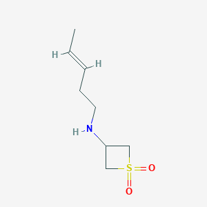 molecular formula C8H15NO2S B13003340 3-(Pent-3-en-1-ylamino)thietane1,1-dioxide 