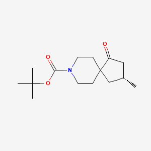 molecular formula C15H25NO3 B13003345 tert-Butyl (R)-3-methyl-1-oxo-8-azaspiro[4.5]decane-8-carboxylate 