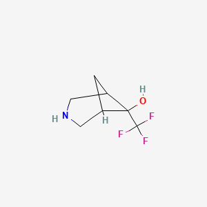 molecular formula C7H10F3NO B13003373 6-(Trifluoromethyl)-3-azabicyclo[3.1.1]heptan-6-ol CAS No. 1240525-82-9