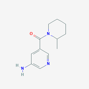 molecular formula C12H17N3O B13003374 (5-Aminopyridin-3-yl)(2-methylpiperidin-1-yl)methanone 