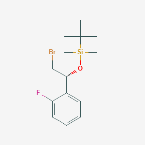 molecular formula C14H22BrFOSi B13003384 ((R)-2-bromo-1-(2-fluorophenyl)ethoxy)(tert-butyl)dimethylsilane 