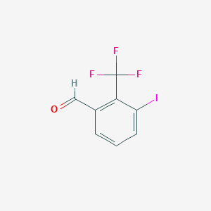 molecular formula C8H4F3IO B13003392 3-Iodo-2-(trifluoromethyl)benzaldehyde 