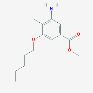 molecular formula C14H21NO3 B13003396 Methyl 3-amino-4-methyl-5-(pentyloxy)benzoate 