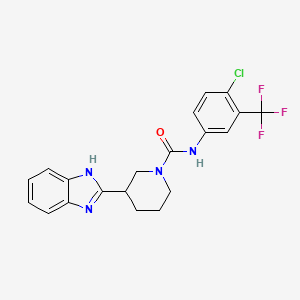 molecular formula C20H18ClF3N4O B13003403 3-(1H-Benzo[d]imidazol-2-yl)-N-(4-chloro-3-(trifluoromethyl)phenyl)piperidine-1-carboxamide 