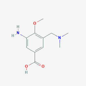 molecular formula C11H16N2O3 B13003424 3-Amino-5-((dimethylamino)methyl)-4-methoxybenzoic acid 