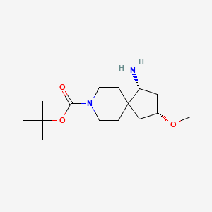 molecular formula C15H28N2O3 B13003431 tert-Butyl(1R,3R)-1-amino-3-methoxy-8-azaspiro[4.5]decane-8-carboxylate 