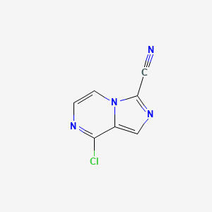 molecular formula C7H3ClN4 B13003456 8-Chloroimidazo[1,5-a]pyrazine-3-carbonitrile 