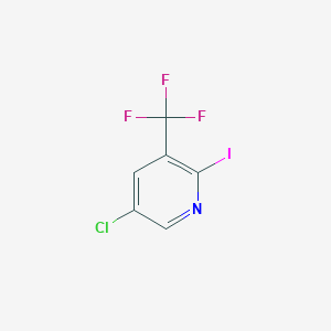 molecular formula C6H2ClF3IN B13003463 5-Chloro-2-iodo-3-(trifluoromethyl)pyridine 