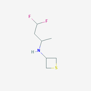 molecular formula C7H13F2NS B13003494 N-(4,4-Difluorobutan-2-yl)thietan-3-amine 