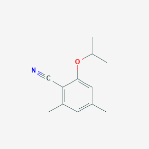 molecular formula C12H15NO B13003517 2-Isopropoxy-4,6-dimethylbenzonitrile 