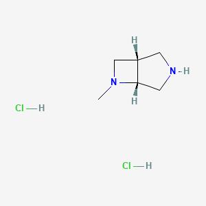 molecular formula C6H14Cl2N2 B13003577 (1S,5R)-6-Methyl-3,6-diazabicyclo[3.2.0]heptane dihydrochloride 