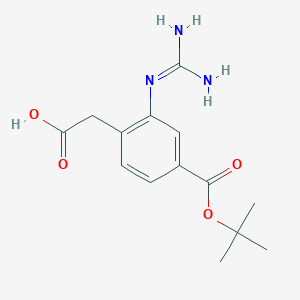 molecular formula C14H19N3O4 B13003582 4-[(Boc)2-guanidino]phenylaceticacid 