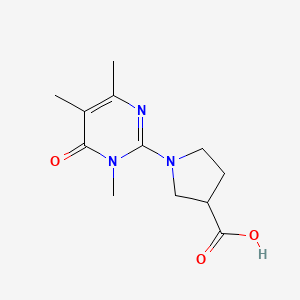 molecular formula C12H17N3O3 B13003599 1-(1,4,5-Trimethyl-6-oxo-1,6-dihydropyrimidin-2-yl)pyrrolidine-3-carboxylic acid 