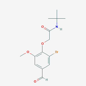 molecular formula C14H18BrNO4 B13003613 2-(2-Bromo-4-formyl-6-methoxyphenoxy)-N-(tert-butyl)acetamide 