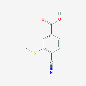 molecular formula C9H7NO2S B13003667 4-Cyano-3-(methylthio)benzoic acid 