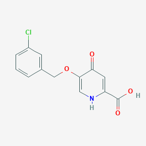 molecular formula C13H10ClNO4 B13003694 5-((3-Chlorobenzyl)oxy)-4-oxo-1,4-dihydropyridine-2-carboxylic acid 