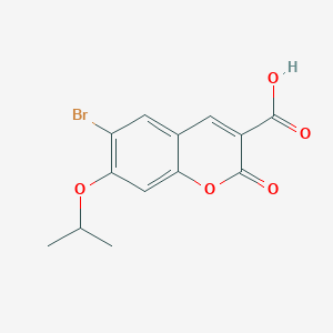 molecular formula C13H11BrO5 B13003699 6-Bromo-7-isopropoxy-2-oxo-2H-chromene-3-carboxylic acid 