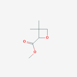 molecular formula C7H12O3 B13003704 Methyl 3,3-dimethyloxetane-2-carboxylate 