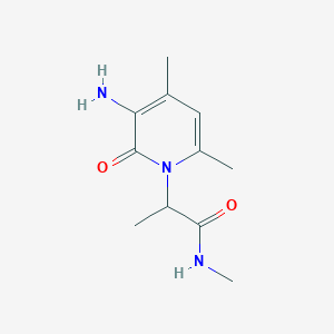 molecular formula C11H17N3O2 B13003754 2-(3-Amino-4,6-dimethyl-2-oxopyridin-1(2H)-yl)-N-methylpropanamide 