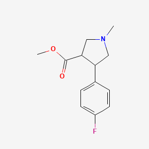 molecular formula C13H16FNO2 B13003765 Methyl 4-(4-fluorophenyl)-1-methylpyrrolidine-3-carboxylate 