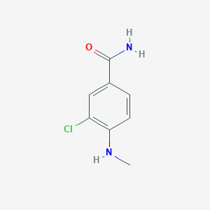 molecular formula C8H9ClN2O B13003785 3-Chloro-4-(methylamino)benzamide 