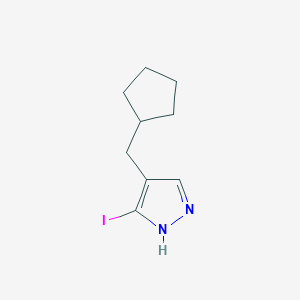 molecular formula C9H13IN2 B13003791 4-(Cyclopentylmethyl)-3-iodo-1H-pyrazole 