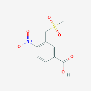 molecular formula C9H9NO6S B13003803 3-((Methylsulfonyl)methyl)-4-nitrobenzoic acid 