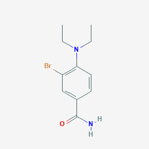 molecular formula C11H15BrN2O B13003822 3-Bromo-4-(diethylamino)benzamide 