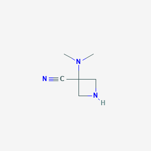 molecular formula C6H11N3 B13003841 3-(Dimethylamino)azetidine-3-carbonitrile 