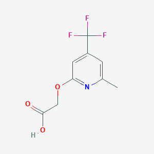 molecular formula C9H8F3NO3 B13003845 2-((6-Methyl-4-(trifluoromethyl)pyridin-2-yl)oxy)acetic acid 