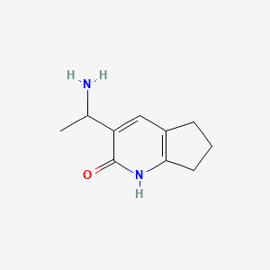 molecular formula C10H14N2O B13003908 3-(1-Aminoethyl)-6,7-dihydro-1H-cyclopenta[b]pyridin-2(5H)-one 