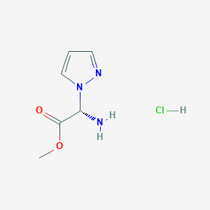 molecular formula C6H10ClN3O2 B13003909 3-(1-Pyrazolyl)-L-Ala-OMe.HCl 