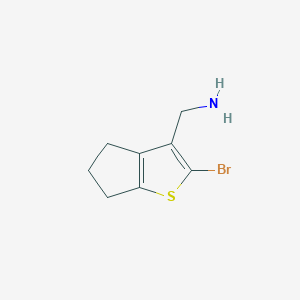 molecular formula C8H10BrNS B13003920 (2-Bromo-5,6-dihydro-4H-cyclopenta[b]thiophen-3-yl)methanamine 