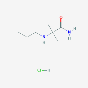 molecular formula C7H17ClN2O B13003936 2-Methyl-2-(propylamino)propanamide hydrochloride 