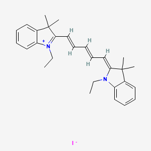 molecular formula C29H35IN2 B13003956 (2Z)-1-ethyl-2-[(2E,4E)-5-(1-ethyl-3,3-dimethylindol-1-ium-2-yl)penta-2,4-dienylidene]-3,3-dimethylindole;iodide 