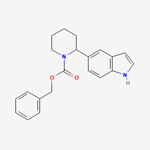 molecular formula C21H22N2O2 B13003994 Benzyl 2-(1H-indol-5-yl)piperidine-1-carboxylate 