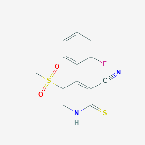 4-(2-Fluorophenyl)-5-(methylsulfonyl)-2-thioxo-1,2-dihydropyridine-3-carbonitrile