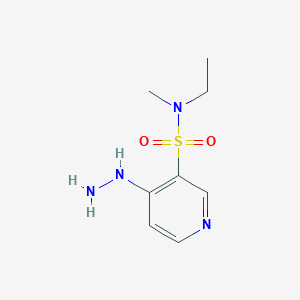 molecular formula C8H14N4O2S B13004003 N-ethyl-4-hydrazinyl-N-methylpyridine-3-sulfonamide 