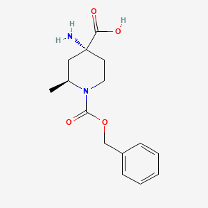 molecular formula C15H20N2O4 B13004016 (2S,4R)-4-Amino-1-((benzyloxy)carbonyl)-2-methylpiperidine-4-carboxylicacid 