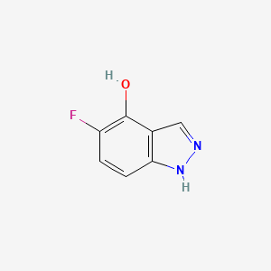 molecular formula C7H5FN2O B13004017 5-fluoro-1H-indazol-4-ol 